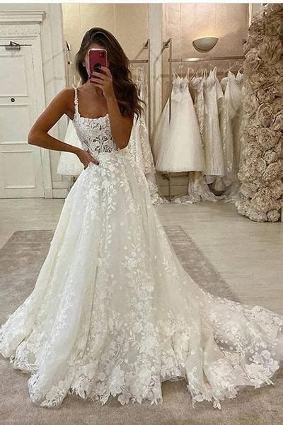 gorgeous ball gown scoop neck open  lace wedding dressesluxurious wedding gownsmw