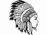 Headdress Cherokee Mascot sketch template