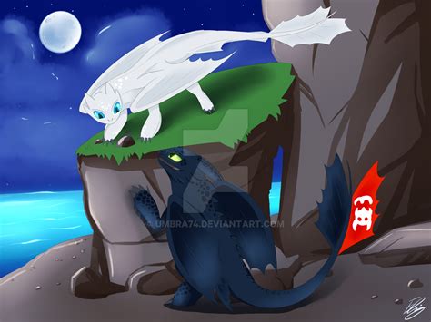 Toothless And Light Fury By Umbra74 On Deviantart