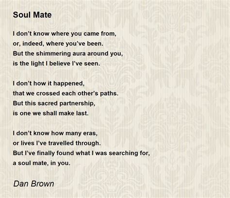 soul mate soul mate poem   brown