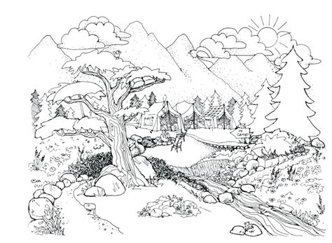 printable coloring pages nature scenes pics colorist