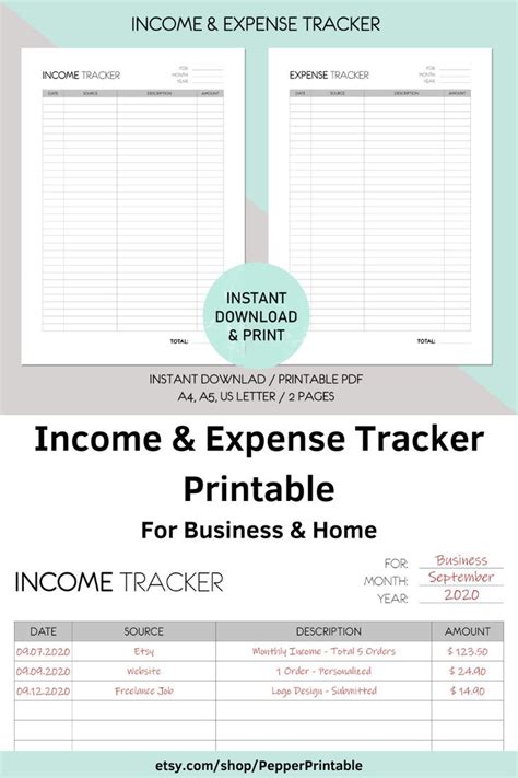printable income  expense tracker gesertron