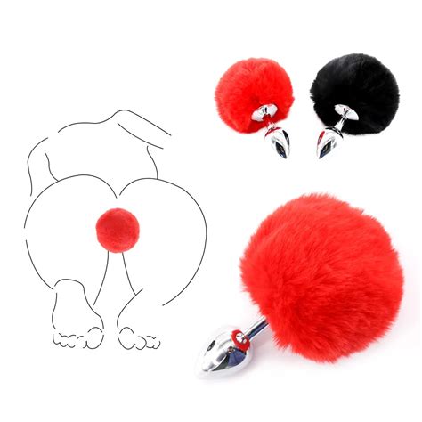 butt anal plug sexy bunny tail stainless steel butt plug game cosplay