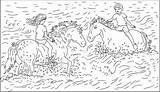 Coloring Horses Nicole Colorat Swimming Cu Cai 2009 Pages Desen Florian Created Tuesday sketch template