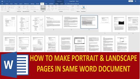 portrait  landscape pages   word document page
