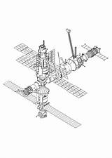 Raumstation Ruimtestation Kleurplaat Spaziale Stazione Malvorlage Internationale Stampare Ausdrucken sketch template