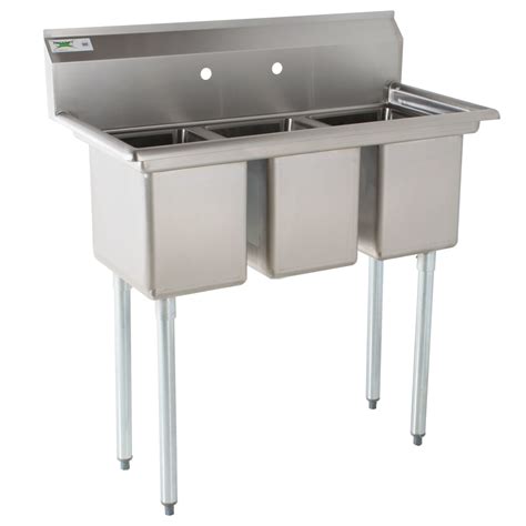 regency   gauge stainless steel  compartment commercial sink