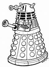 Dalek Doctor Who Drawing Party Line Dr Invitations Drawings Tardis Daily January 2009 21st Week Sketch Decorations Coloring Pages Birthday sketch template