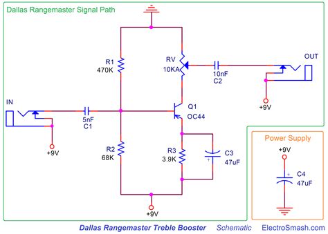 electrosmash dallas rangemaster treble booster circuit analysis