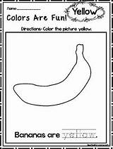 Yellow Color Preschool Worksheets Colors Printable Fun Recognition Kdg Daycare Teach sketch template