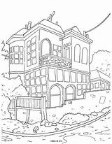 Coloring Pages House Adults Cityscape Adult Printable Colouring Street Houses Tree Getcolorings Corner Kids Getdrawings Choose Board Comments sketch template