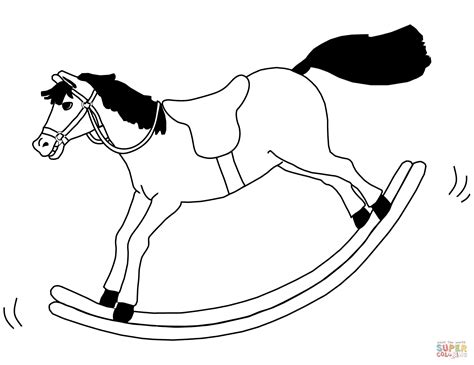 rocking horse coloring page  printable coloring pages