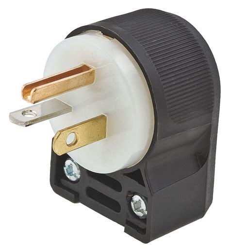 hubbell wiring device kellems  industrial grade angle straight blade plug blackwhite nema