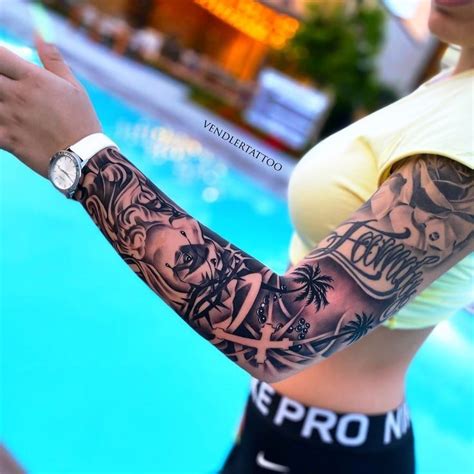 Jesus Tattoo Sleeve Rose Tattoo Sleeve Best Sleeve Tattoos Sleeve