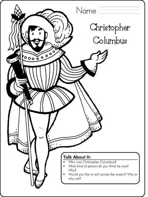 printable columbus day coloring pages