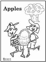 Apple Picking Coloring Pages Autumn Apples Boy Girl Getdrawings Learn Laugh Sing Fall Getcolorings sketch template