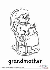 Grandmother Pages Colouring Grandma Coloring Grandfather Happy Grandparents Color Nana Drawing Birthday Chair Rocking Abuela Worlds Mother Activityvillage Printable Template sketch template