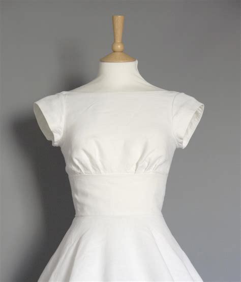Ivory Linen 1950s Wedding Dress Prairie Dress