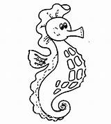 Seahorse Coloring Pages Horse Cute Cartoon Printable Drawing Kids Sea Print Sheet Seahorses Color Getdrawings Clipart Baby Draw Coloringbay Simple sketch template