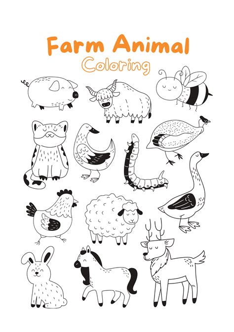 farm animal coloring book printable