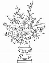 Vase Coloring Flowers Flower Pages Clipart Colouring Library Printable sketch template