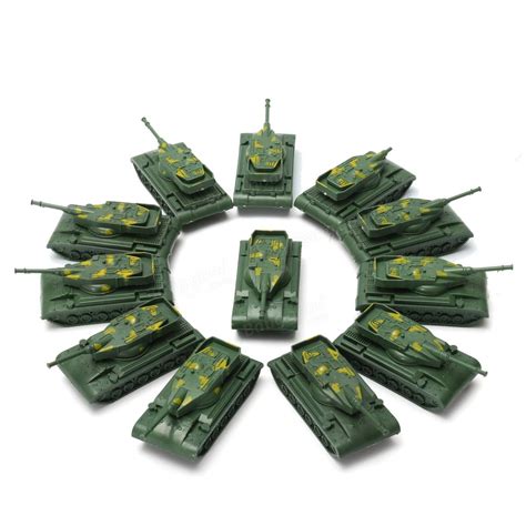 12pcs military tank model rotating turret plastic toy soldier army men accessory for sandbox