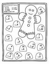 Gingerbread Subtraction sketch template