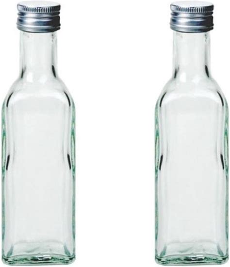 glazen flesjes met schroefdop vierkant  ml vierkante glasflessen bol