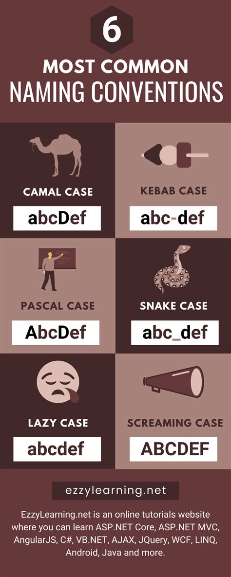 common naming conventions infographic