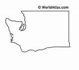 Washington Outline Map State Blank Wa States Northwest Pacific Coloring Maps Atlas Print Region Geography United Above Worldatlas Represents Located sketch template