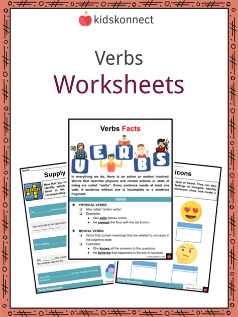 verbs facts worksheets examples  text  kids
