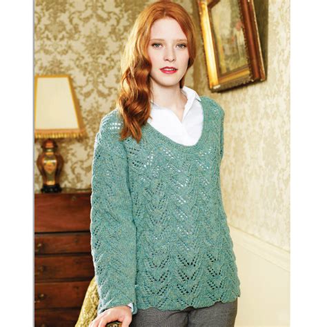 try this fine textured knit lace sweater knitting pattern