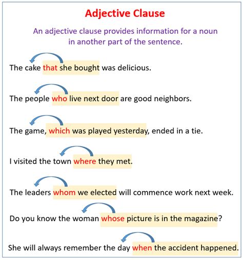 adjective clauses examples