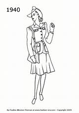 1940s Utility 40s Colouring sketch template