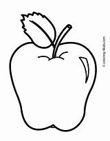 Coloring Apple Simple Printable Pages Drawing Preschoolers Colouring Fruit Kindergarten Kids Fruits Cincinnati Leaf Bengals Easy Clipart Color Preschool Drawings sketch template