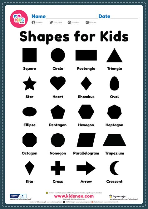 shapes  kids printable    preschool children gambaran