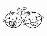 Coloring Twins Pages Babies Coloringcrew Children Color Brother Big Dibujo Getdrawings Printable Getcolorings Print sketch template