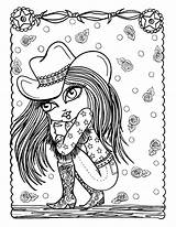 Coloring Pages Cowgirl Western Digital Adult Etsy Stamps Digi Book Girls Cardmaking Stamping Cowgirls Indians Printable Girl Mermaid Sexy Sold sketch template