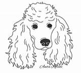 Poodle Face Embroidery Designs Pes Machine Animal Pattern sketch template