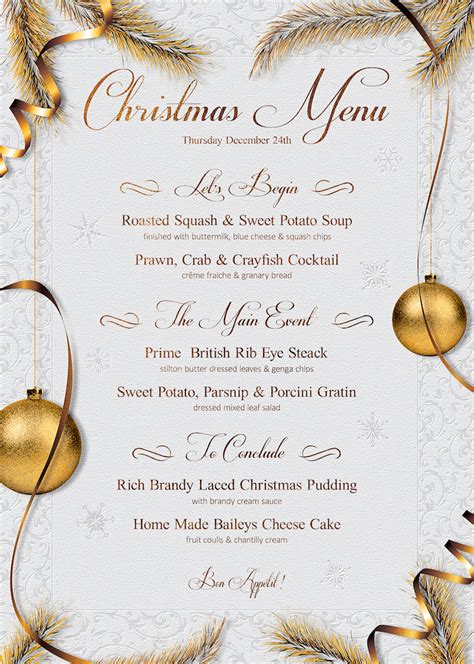 christmas menu template party flyers  photoshop