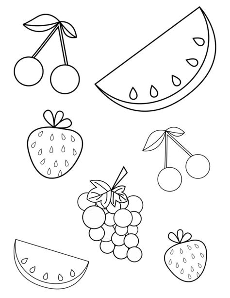 fruits coloring worksheet  kindergarten