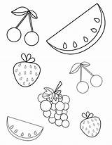 Coloring Fruits Fruit Summer Pages Pdf Preschool Toddlers Preschoolers sketch template