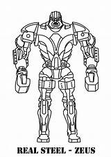 Steel Real Coloring Pages Robot Zeus Robots Unknown Pm Posted sketch template