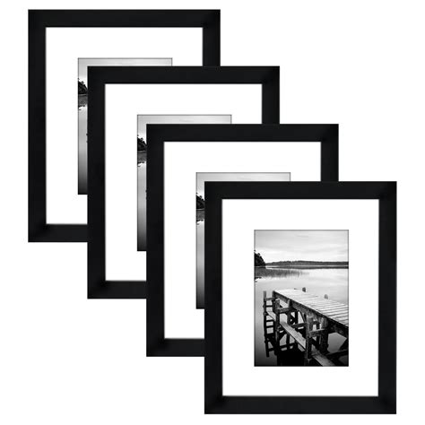 pack  black picture frames display    mats