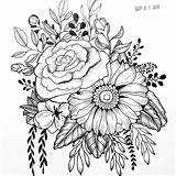 Flower Coloring Pages Adult Tattoo Drawing September Flowers Botanical Books Sketch Sketches Line Drawings Sheets Thu 1st Happy Desenho Patterns sketch template