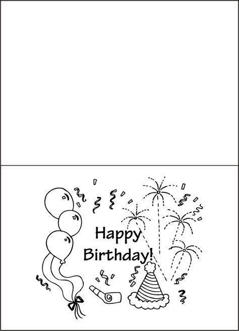 printable coloring happy birthday cards