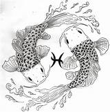 Pisces Colouring Designlooter sketch template