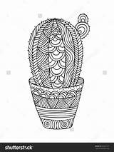 Cactus Cacto Coloriage Mandala Doodle sketch template