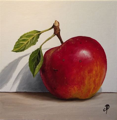 jane palmer fine art red falstaff apple apple painting fruit painting  life fruit