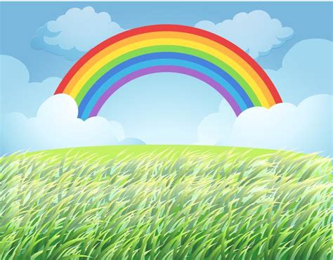 A Rainbow Over Rice Paddy 433557 Vector Art At Vecteezy